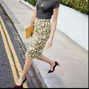 Boden Green/Black leopard 🐆 Tall pencil skirt